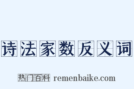 诗法家数反义词是什么意思的图片